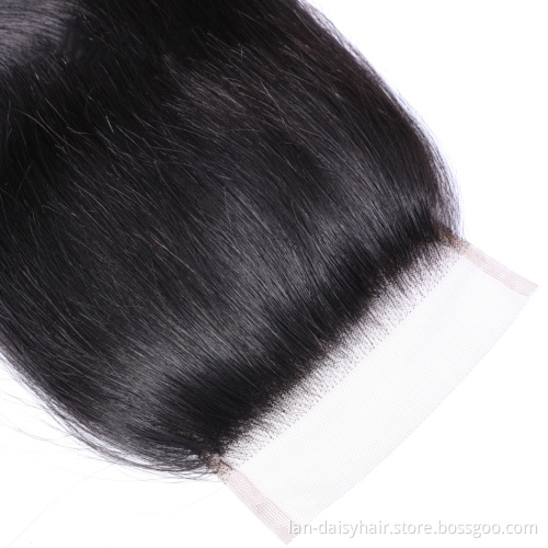 Transparent Lace Brazilian Body Wave Closure 4x4 5x5 6x6 Lace Closure Free/Middle/Three Part Swiss Lace  Pre Plucked Closure